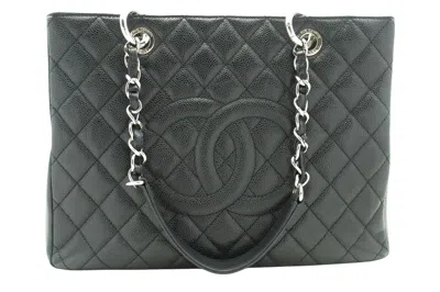 Pre-owned Chanel Grand Shopping Black Leather Tote Bag ()