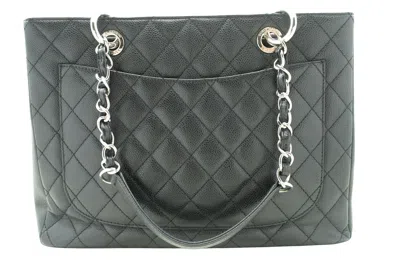 Pre-owned Chanel Grand Shopping Black Leather Tote Bag ()