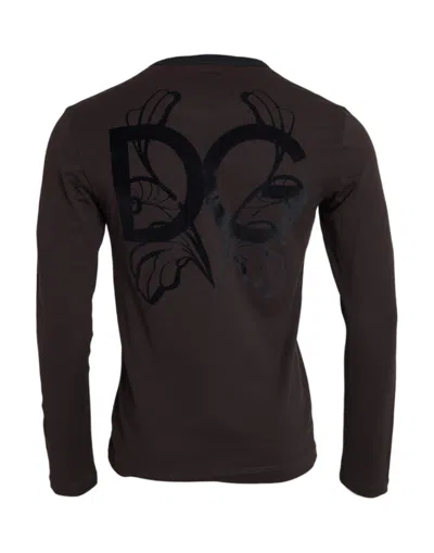 Dolce & Gabbana Brown Dg Logo Crewneck Pullover Sweater In Brown