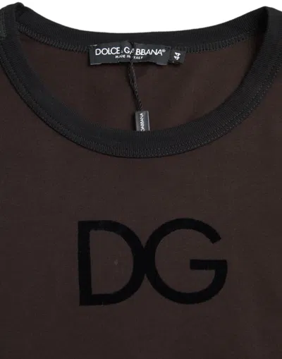 Dolce & Gabbana Brown Dg Logo Crewneck Pullover Sweater In Brown
