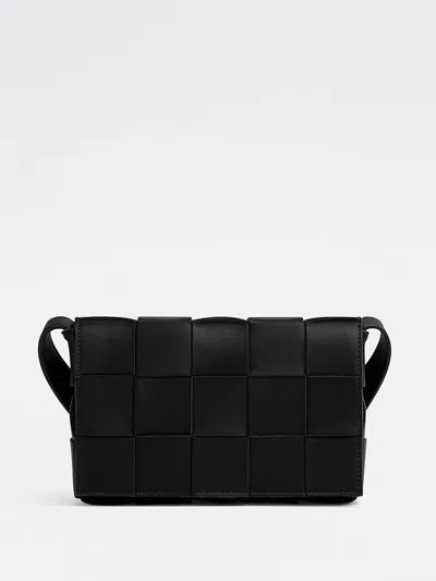Bottega Veneta Womens Black Cassette Small Intrecciato Leather Cross-body Bag In Black