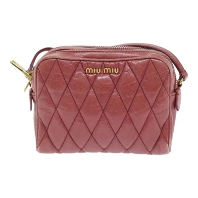 Pre-owned Miu Miu Matelassé Pink Leather Shoulder Bag ()