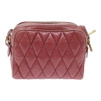 Pre-owned Miu Miu Matelassé Pink Leather Shoulder Bag ()