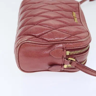 Pre-owned Miu Miu Matelassé Pink Leather Shoulder Bag ()