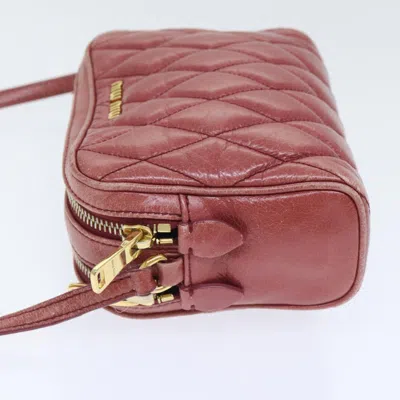 Pre-owned Miu Miu Matelassé Pink Leather Shoulder Bag ()