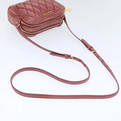 Pre-owned Miu Miu Matelassé Pink Leather Shoulder Bag ()