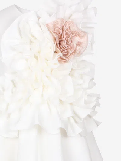 Jessie And James Girls Adage Ruffle Flower Dress In White