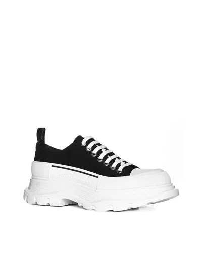 Alexander Mcqueen Smooth Sneakers With 45mm Thread In Black