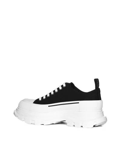 Alexander Mcqueen Smooth Sneakers With 45mm Thread In Black