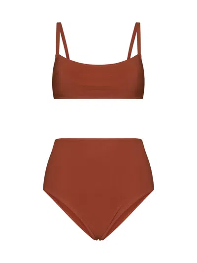 Lido Unidici High-waisted Bikini In Terracotta