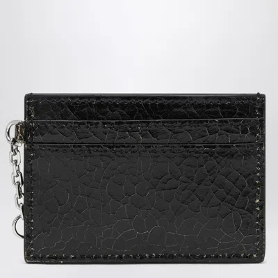 Alexander Mcqueen T-bar Credit Card Holder Black/caramel In Black