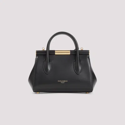 Dolce & Gabbana Marlene Leather Top Handle Bag In Black