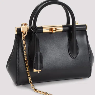 Dolce & Gabbana Marlene Leather Top Handle Bag In Black