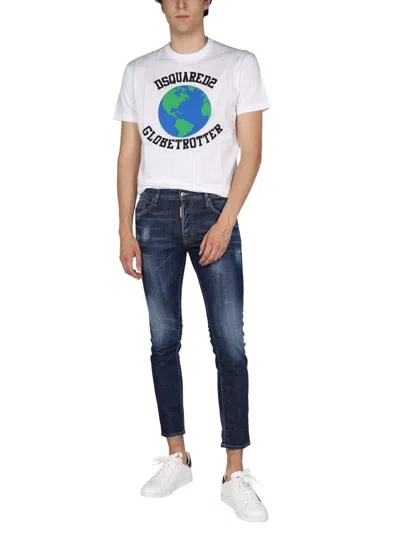 Dsquared2 Globetrotter Cool T-shirt In White