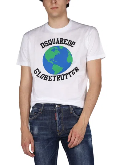 Dsquared2 Globetrotter Cool T-shirt In White