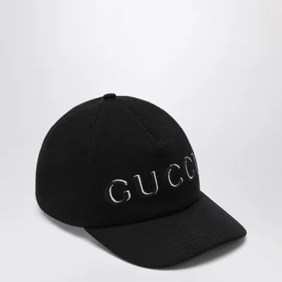 Gucci Embroidered Wool Baseball Hat In Black