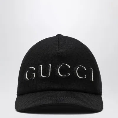GUCCI GUCCI BLACK BASEBALL CAP WITH LOGO MEN 