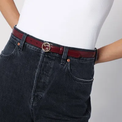 Gucci Blondie Rosso Ancora Leather Belt Women In Red