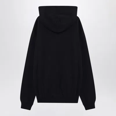 Gucci Blue Hoodie With Drawstring Hood And Logo Print On The Front In Jersey Man In Blue