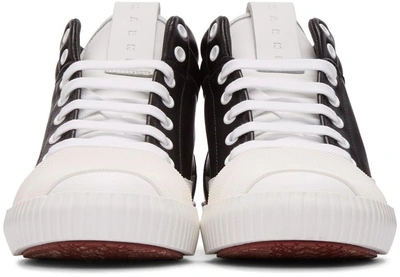 Shop Marni Black & White Cap Toe Sneakers