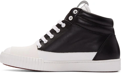 Shop Marni Black & White Cap Toe Trainers