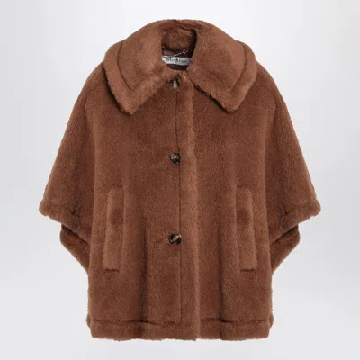 Max Mara Camel-coloured Cape In Teddy Fabric In Cream