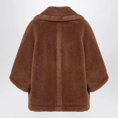 Max Mara Camel-coloured Cape In Teddy Fabric In Cream