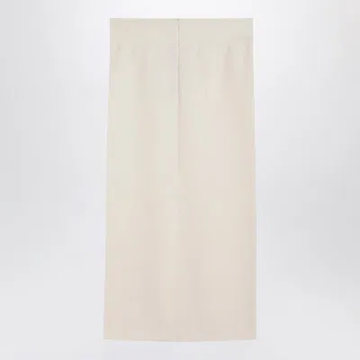 Max Mara White Nylon Midi Skirt Women In White