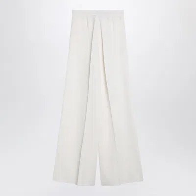 Max Mara Gabardine Wool Trousers In White