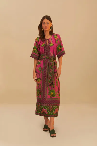 Farm Rio Active Pink Ana Tapestry Maxi Dress In Ana Tapestry Pink