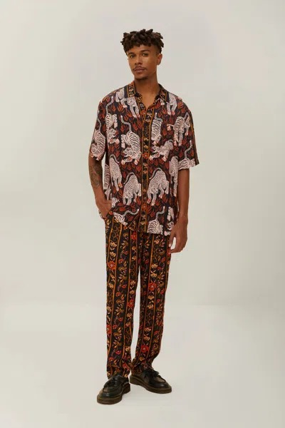 Farm Rio Active Brown Jungle Stripes Lenzing Ecovero Viscose Pants
