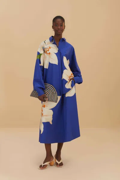 Farm Rio Blue Flower Shirt