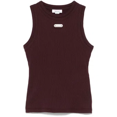 Alexander Mcqueen Logo Plaque Ribbed Tank Top In Multicolor