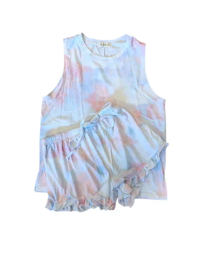She & Sho Women's Vered Loungewear Shorts Set In Pink & Blue In Multi