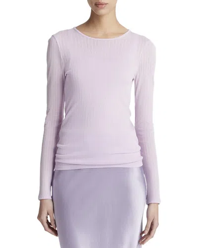 Vince Sheer Crewneck Top In Pink