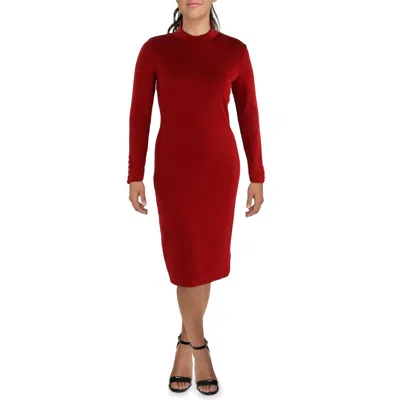Ralph Lauren Womens Turtleneck Ribbed Knit Sweaterdress In Multi