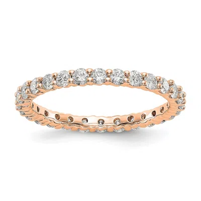 Diamond2deal 14k Yellow Gold Lab Grown Diamond Eternity Wedding Band Ring 1ct Clarity- Vs Color- G-h In Pink