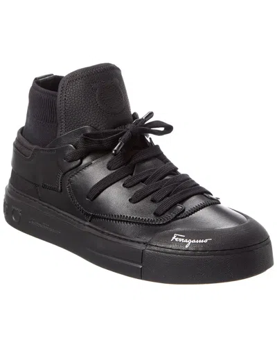 Ferragamo Neely Leather Sneaker In Black