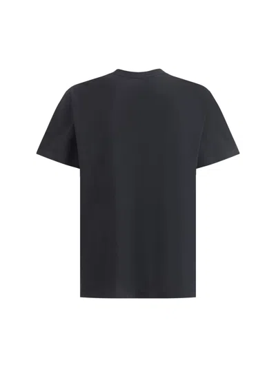 Balmain Men Black T-shirt With Logo Lettering On The Front In Cotton Man In Multi