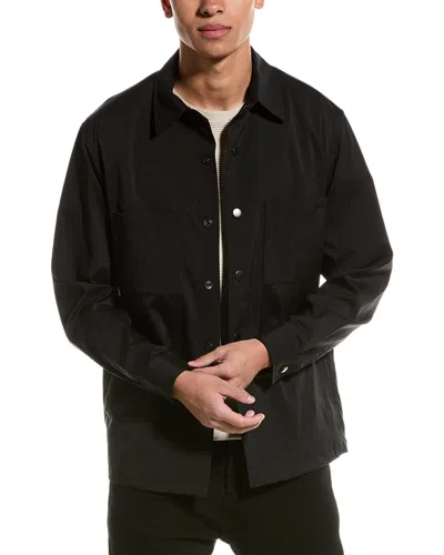 Theory Clyfford Stretch Nylon Snap-up Shirt Jacket In Black