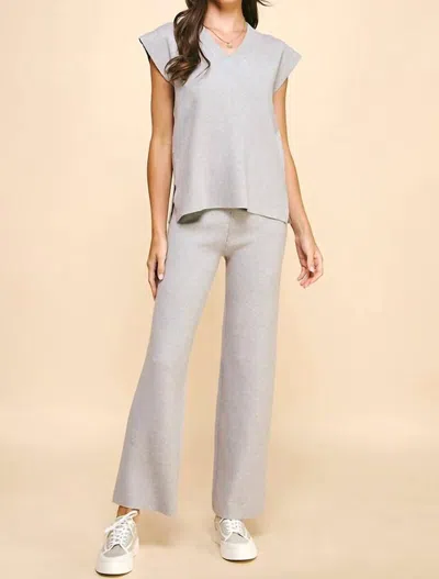Pinch Straight Leg Sweater Pants In Grey In Grey