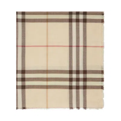 Burberry Giant Check Wool Scarf In Multicolor