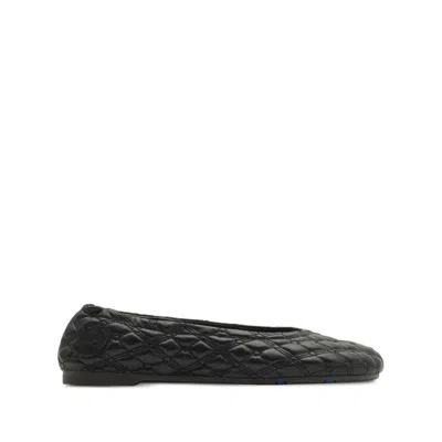 Burberry Mesh Ballerinas With Ekd Detail In Black