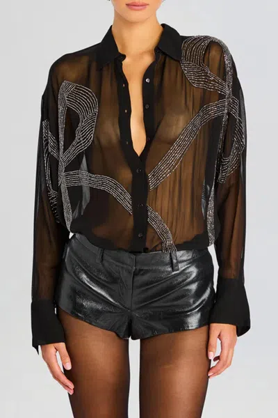 Retroféte Cherish Embellished Shirt In Black