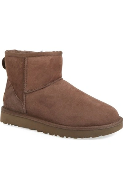 Ugg Mini Genuine Shearling Lined Boot In Chocolate Suede |