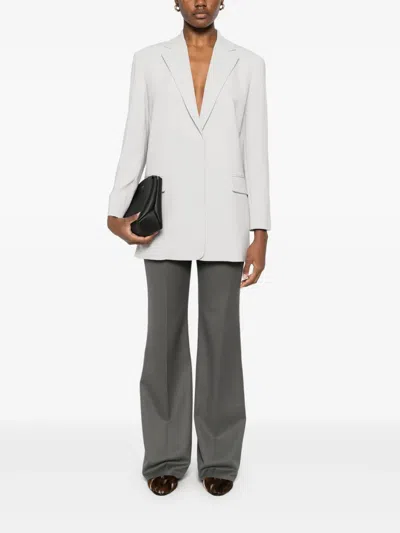 Theory Crepe Blazer In Silver