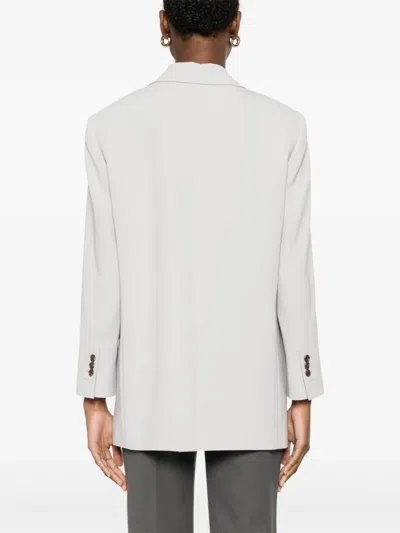 Theory Crepe Blazer In Silver