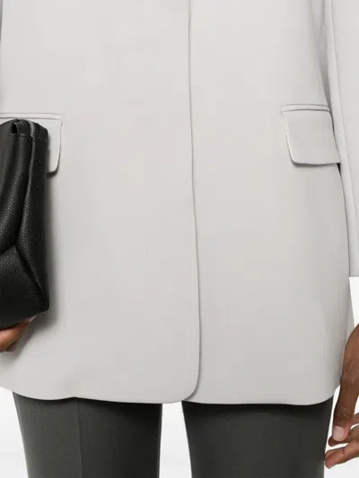 Theory Crepe Blazer In Silver