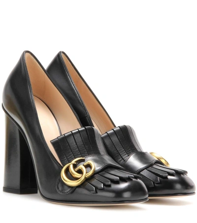 Gucci Marmont Leather Pumps In Black
