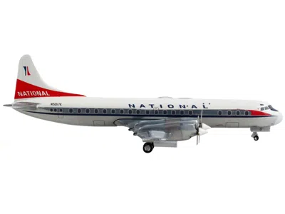 Geminijets Lockheed L-188 Electra Commercial Aircraft "national Airlines" White With Red Tail 1/400 Diecast Mod